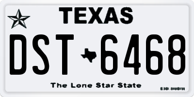 TX license plate DST6468