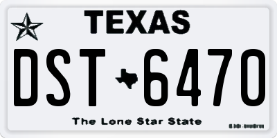 TX license plate DST6470
