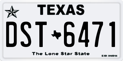 TX license plate DST6471