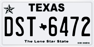 TX license plate DST6472