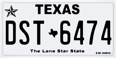TX license plate DST6474