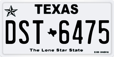 TX license plate DST6475