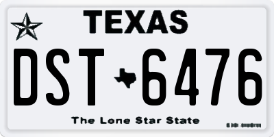 TX license plate DST6476