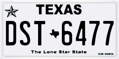 TX license plate DST6477