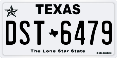 TX license plate DST6479