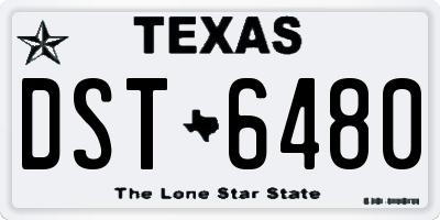 TX license plate DST6480