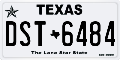 TX license plate DST6484