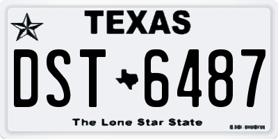 TX license plate DST6487