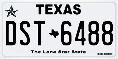 TX license plate DST6488