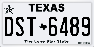TX license plate DST6489