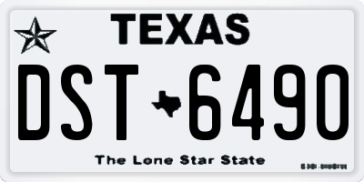 TX license plate DST6490