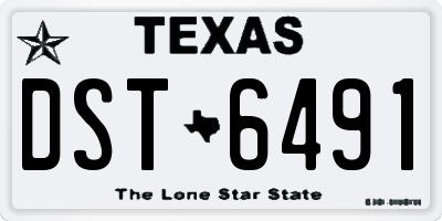 TX license plate DST6491