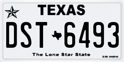 TX license plate DST6493