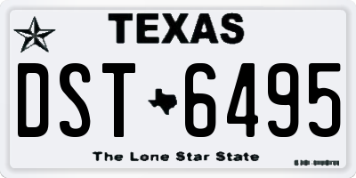 TX license plate DST6495