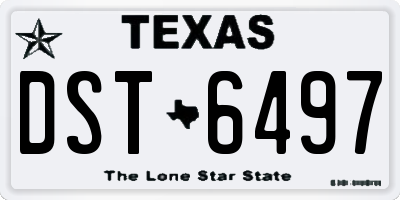 TX license plate DST6497