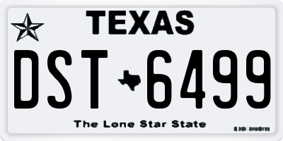 TX license plate DST6499