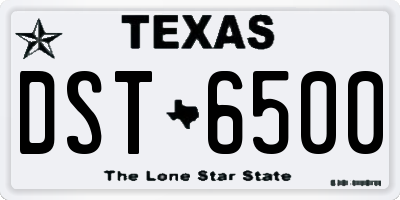 TX license plate DST6500