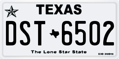 TX license plate DST6502
