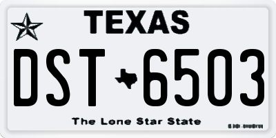 TX license plate DST6503