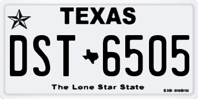TX license plate DST6505
