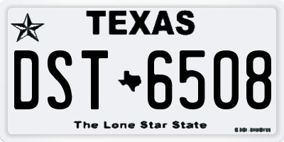 TX license plate DST6508