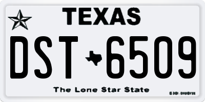 TX license plate DST6509