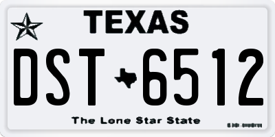 TX license plate DST6512