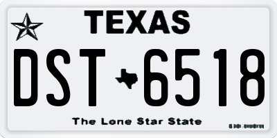 TX license plate DST6518