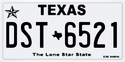 TX license plate DST6521