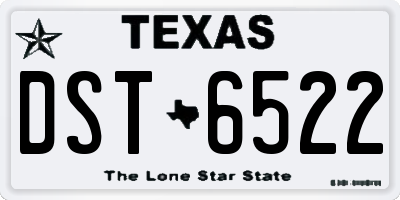 TX license plate DST6522