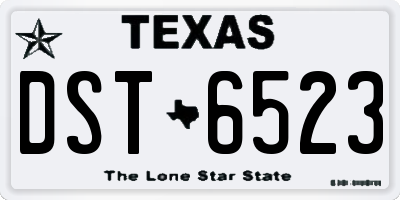 TX license plate DST6523