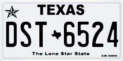 TX license plate DST6524