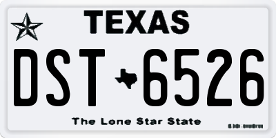 TX license plate DST6526