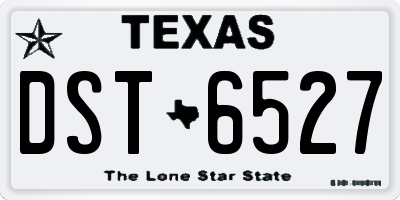 TX license plate DST6527