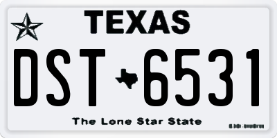 TX license plate DST6531