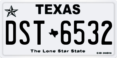 TX license plate DST6532