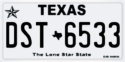 TX license plate DST6533