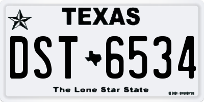 TX license plate DST6534