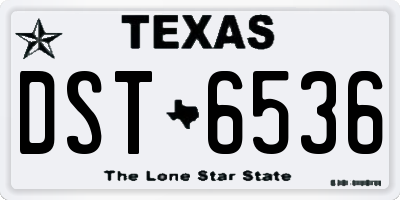 TX license plate DST6536