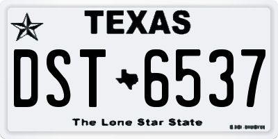 TX license plate DST6537