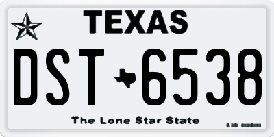 TX license plate DST6538