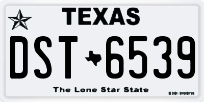 TX license plate DST6539