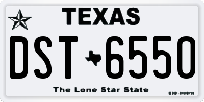 TX license plate DST6550