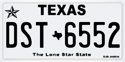 TX license plate DST6552