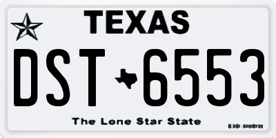 TX license plate DST6553