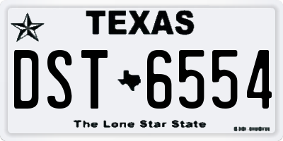 TX license plate DST6554