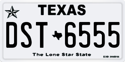 TX license plate DST6555
