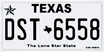 TX license plate DST6558