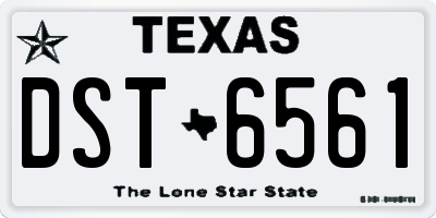 TX license plate DST6561