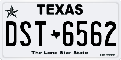 TX license plate DST6562